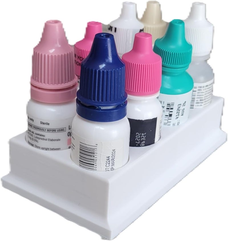 Znet3D Eye Drop Bottles Organizer & Storage – 8-Slot Holder (White) - Image 4